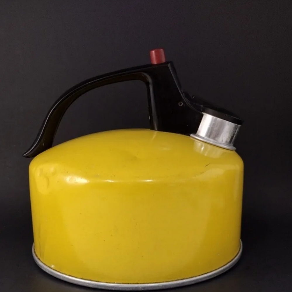 Vintage Whistling Tea Kettle Yellow